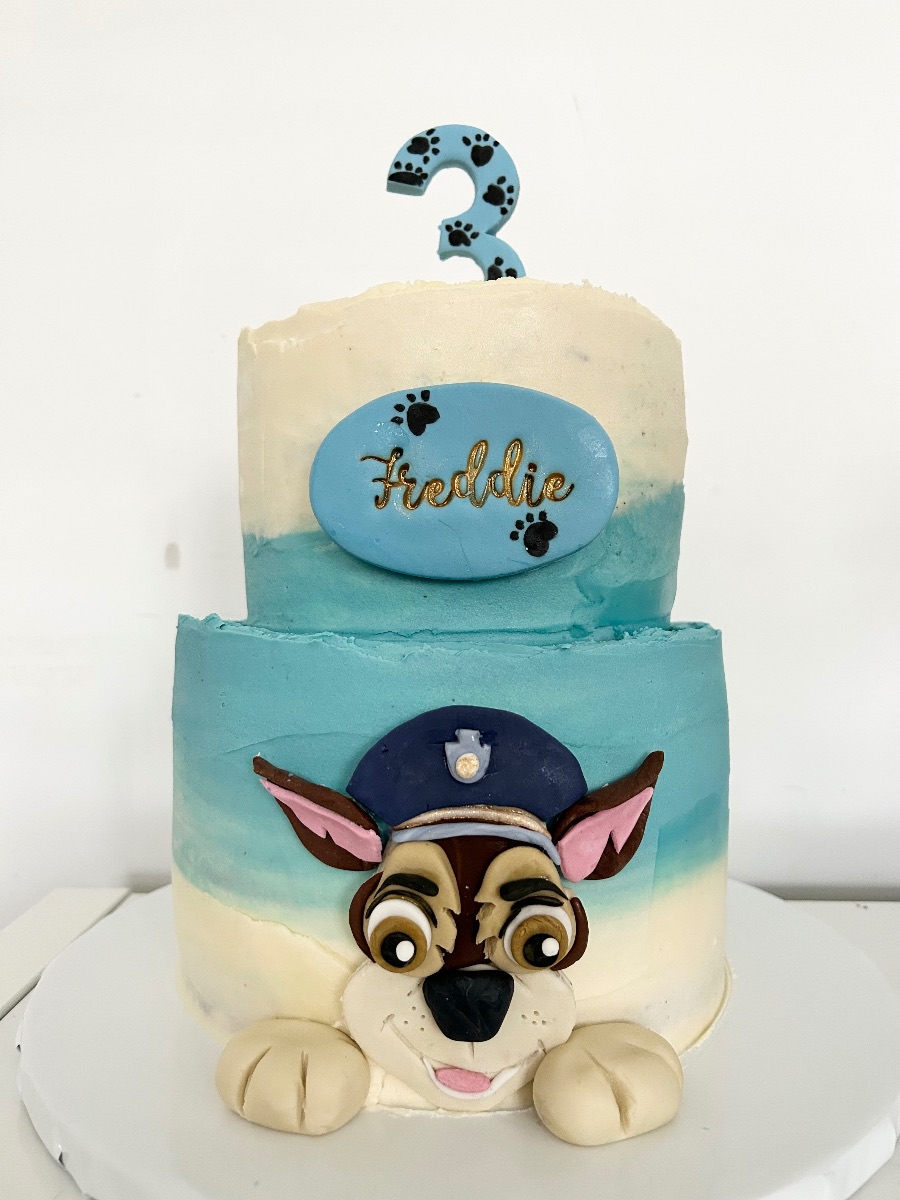 Two-tier celebration cake by Blossom Bakery, Chelmsford