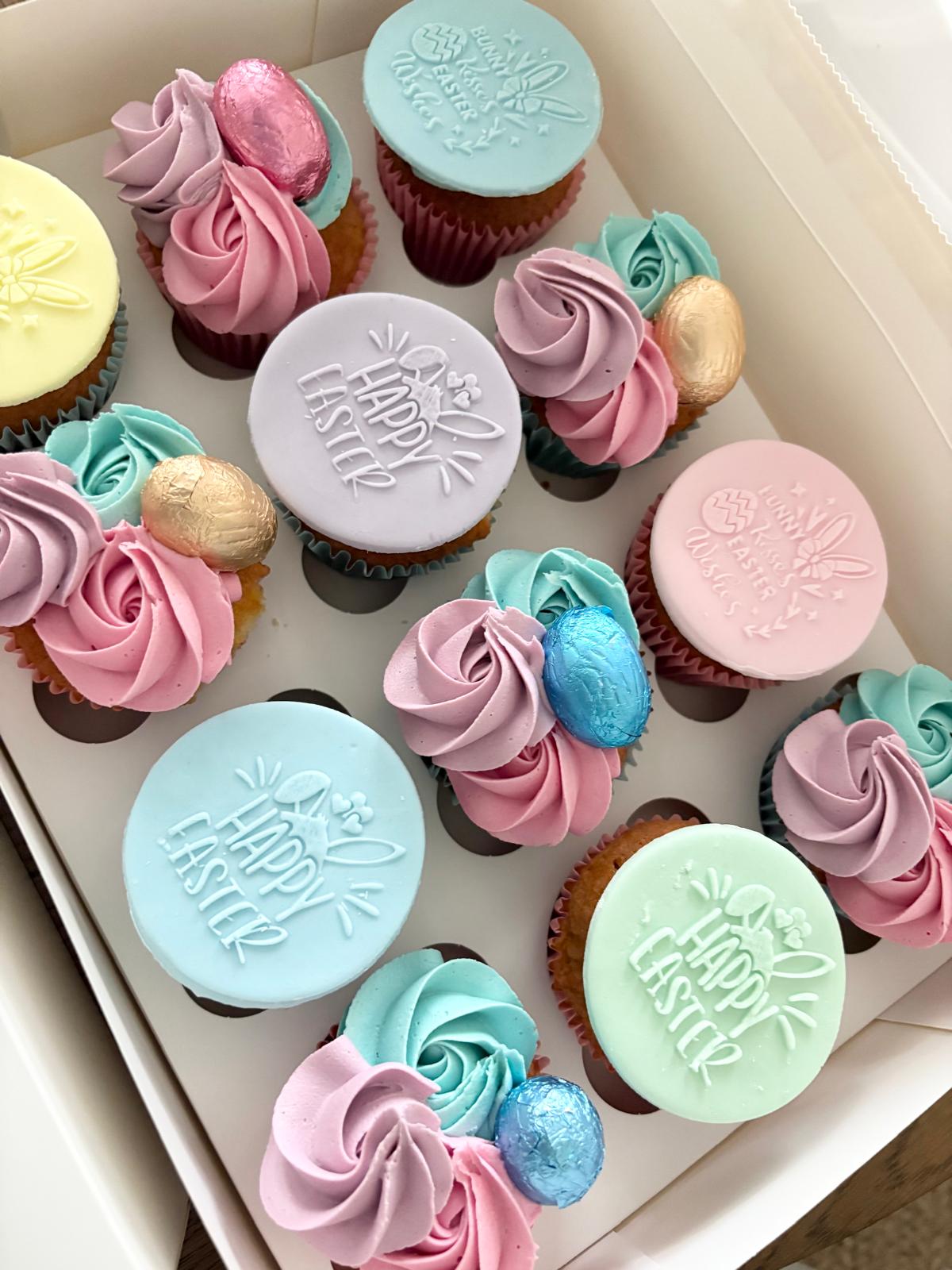 Pastel Easter cupcakes with mini eggs by Blossom Bakery, Chelmsford