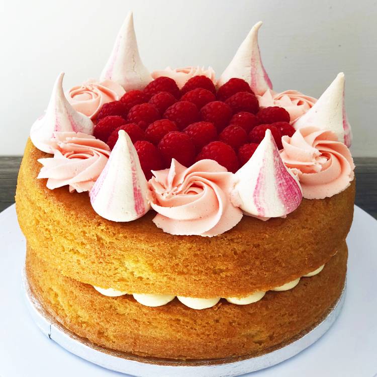 Raspberry & Lemon Meringue cake by Blossom Bakery, Chelmsford